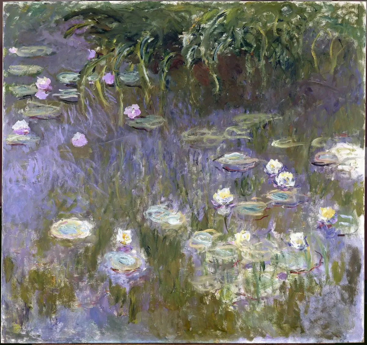 Claude Monet, Water Lilies, 1906, pond surface with lily pads and reflected sky